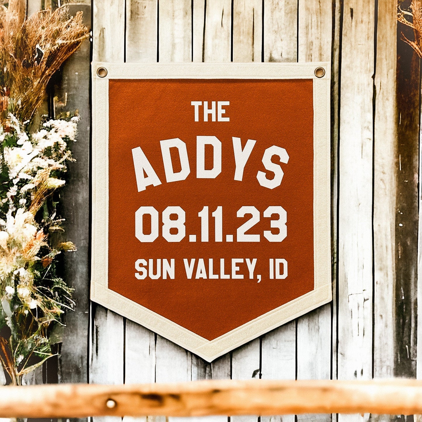 Custom 5-sided Printed Felt Banner | Felt Pennant Flag Banner | Vintage Banner | Wall Decor | Wall Hanging