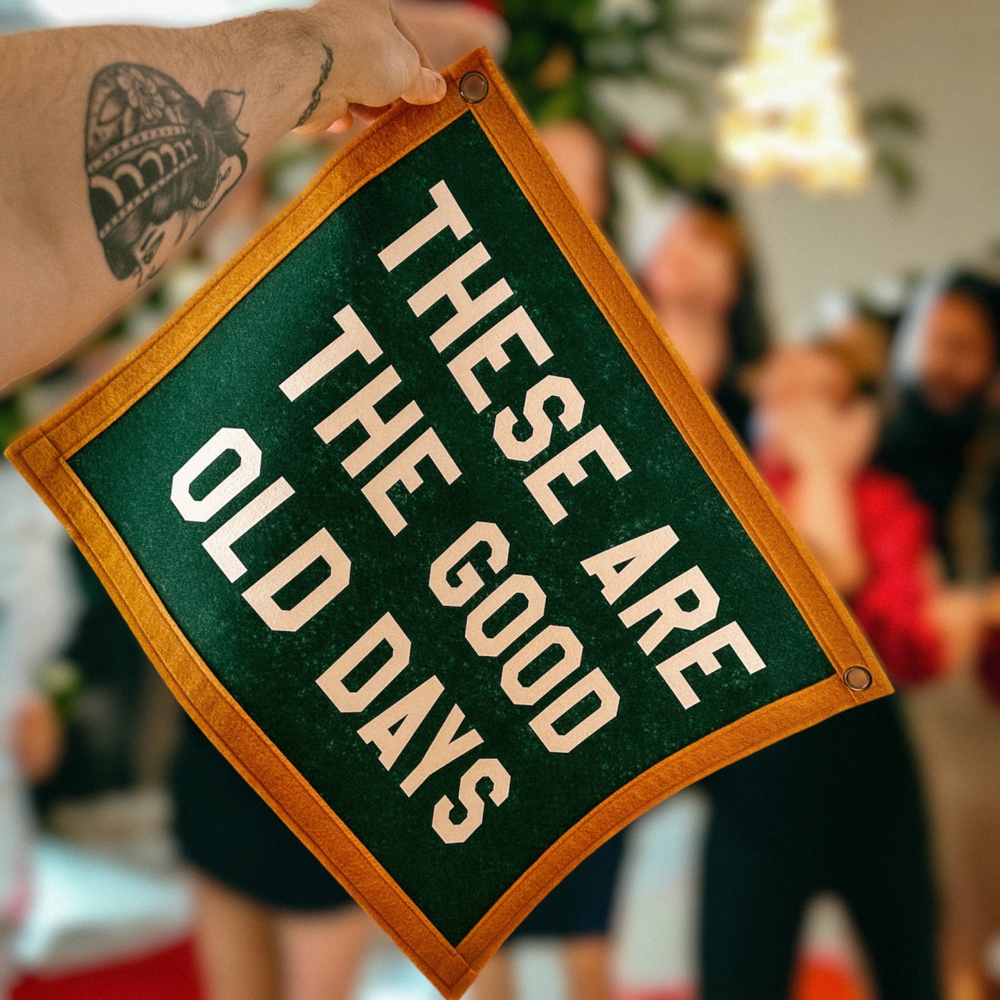 Customisable These are the good old days Banner | Felt Pennant Flag Banner | Vintage Banner | Wall Decor | Wall Hanging