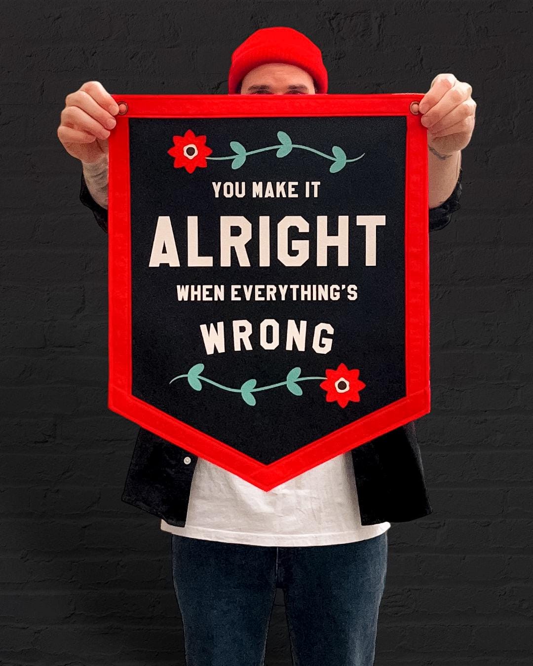 Custom 5-sided Printed Felt Banner | Felt Pennant Flag Banner | Vintage Banner | Wall Decor | Wall Hanging