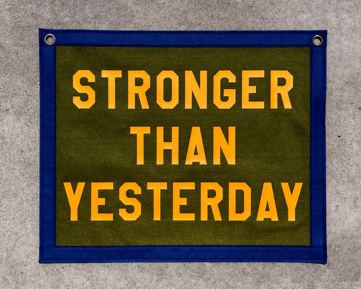 Stronger than yesterday Felt Banner Flag