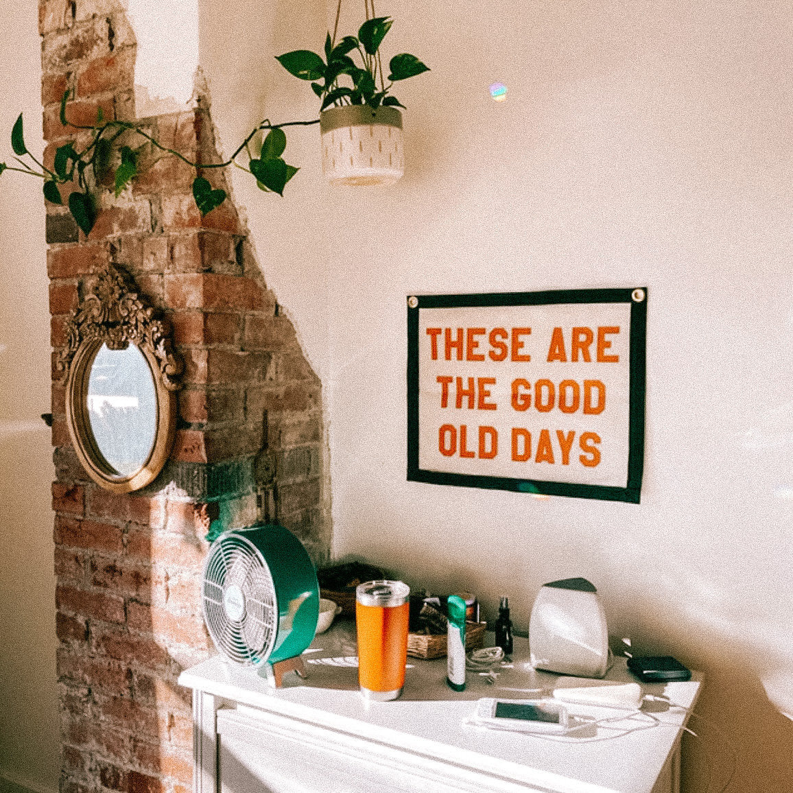 These Are The Good Old Days Felt Pennant Banner | Vintage Style Wall Decor I FREE SHIPPING