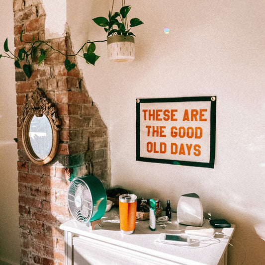 These Are The Good Old Days Felt Pennant Banner | Vintage Style Wall Decor I FREE SHIPPING