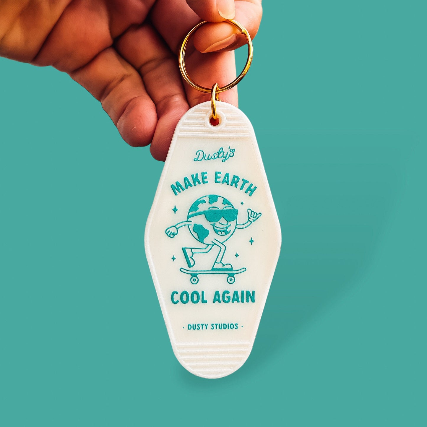 Make Earth Cool Again Motel Keychain