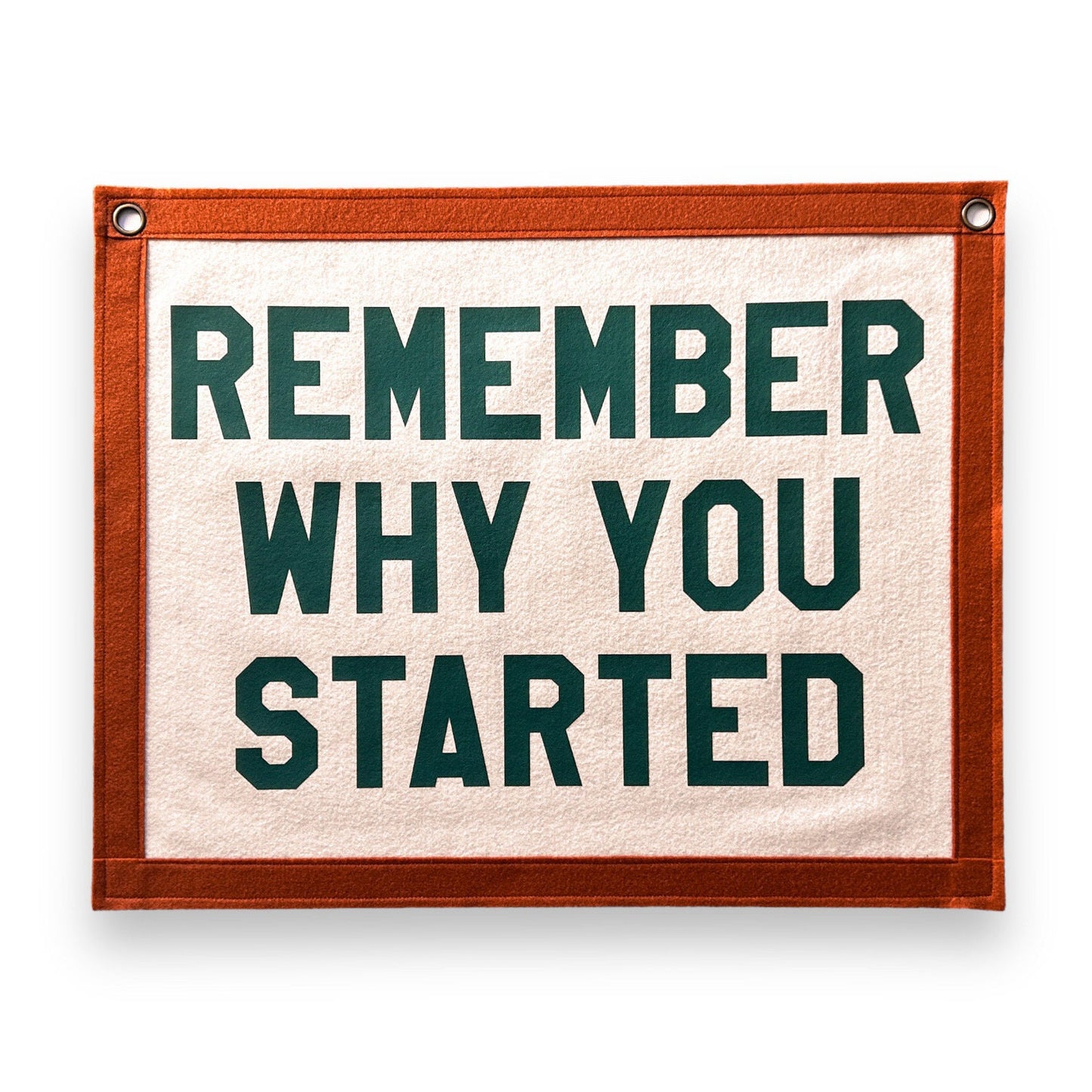 Remember why you started Banner | 40cm x 50cm Felt Pennant Flag Banner | Vintage Banner | Wall Decor | Wall Hanging