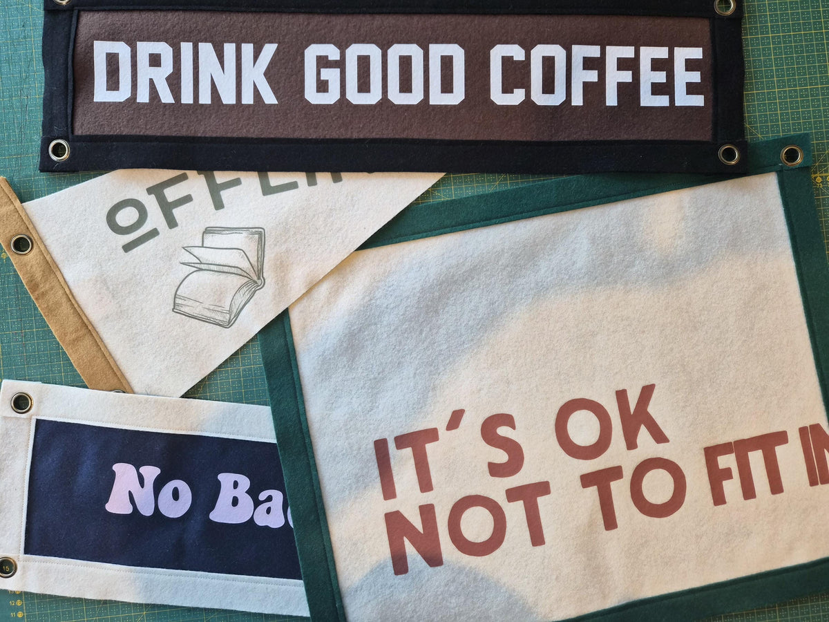 It's ok not to fit in - Felt Pennant Banner | Vintage Style Wall Hanging