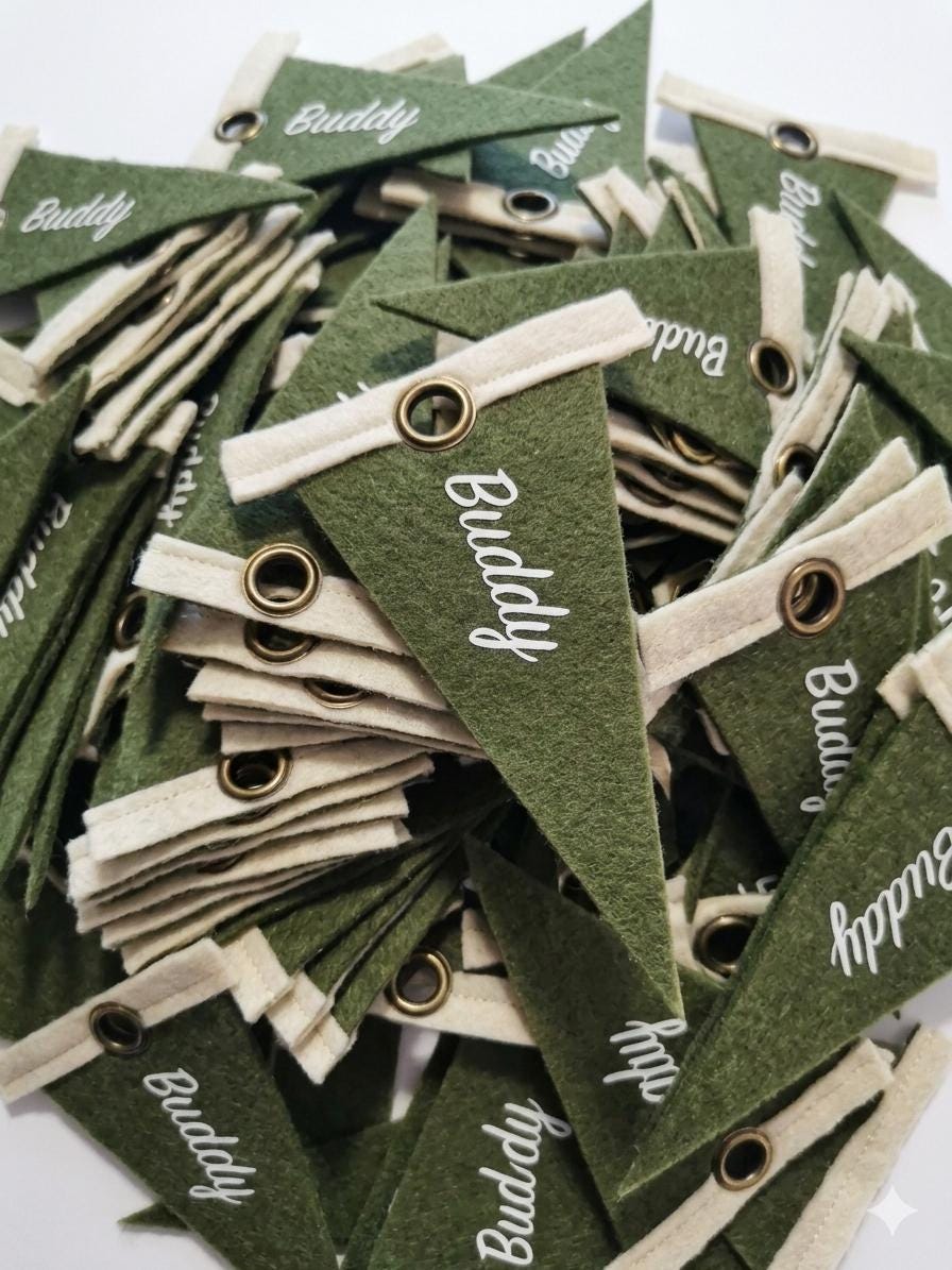 MINI Felt Pennants - Perfect for gifts, wedding place settings, Christmas Decorations I Handmade I Vintage Felt I bulk
