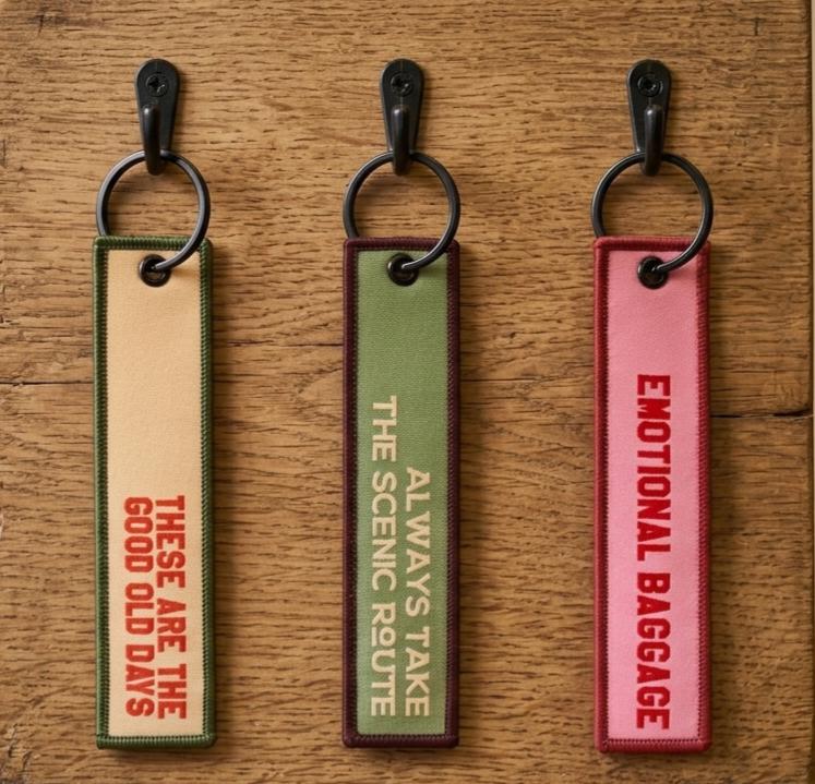Always take the scenic route | Woven keychain I Bag tag