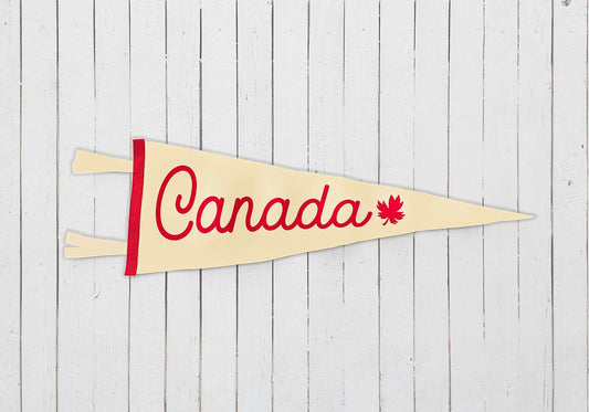 Canada Pennant | Travel Felt Pennant Flag Banner | Vintage Style | Wall Decor