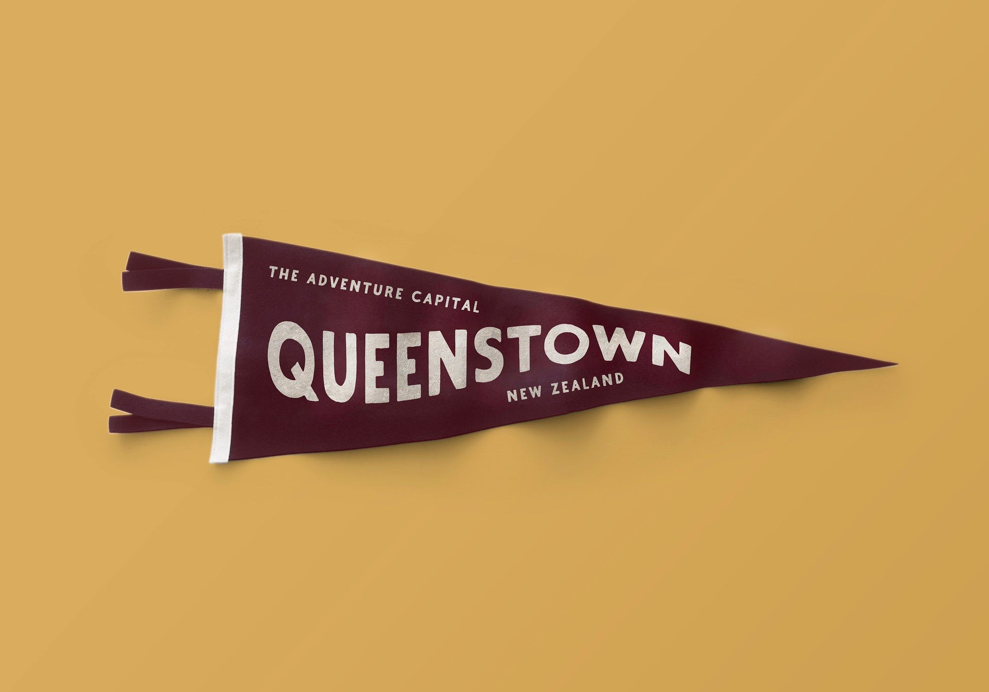 Queenstown Adventure Pennant | New Zealand | Travel Felt Pennants Flag Banner | Vintage Style | Wall Decor