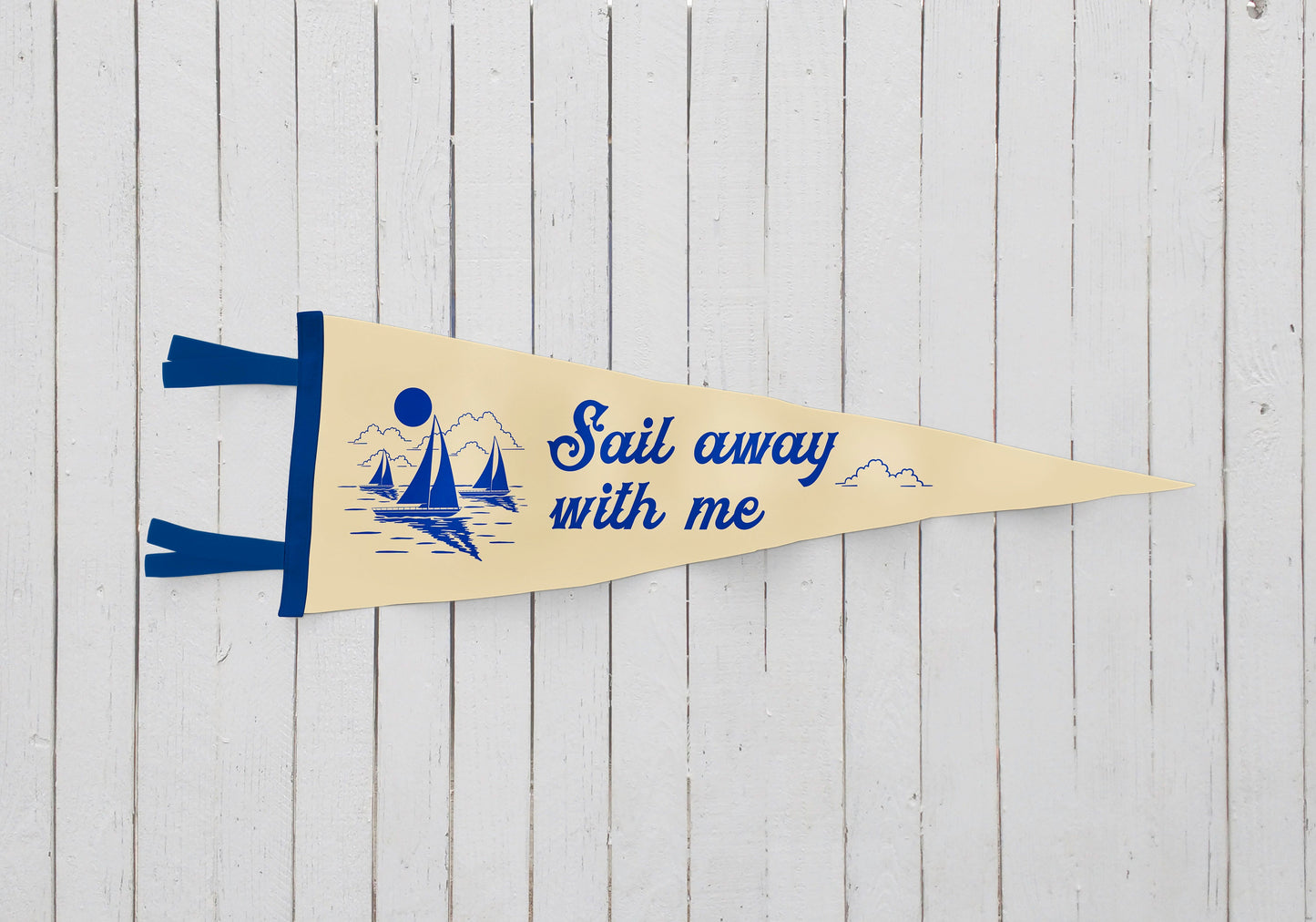 Sail away with me Pennant| Travel Felt Pennant Flag Banner | Nautical Vintage Style | Wall Decor
