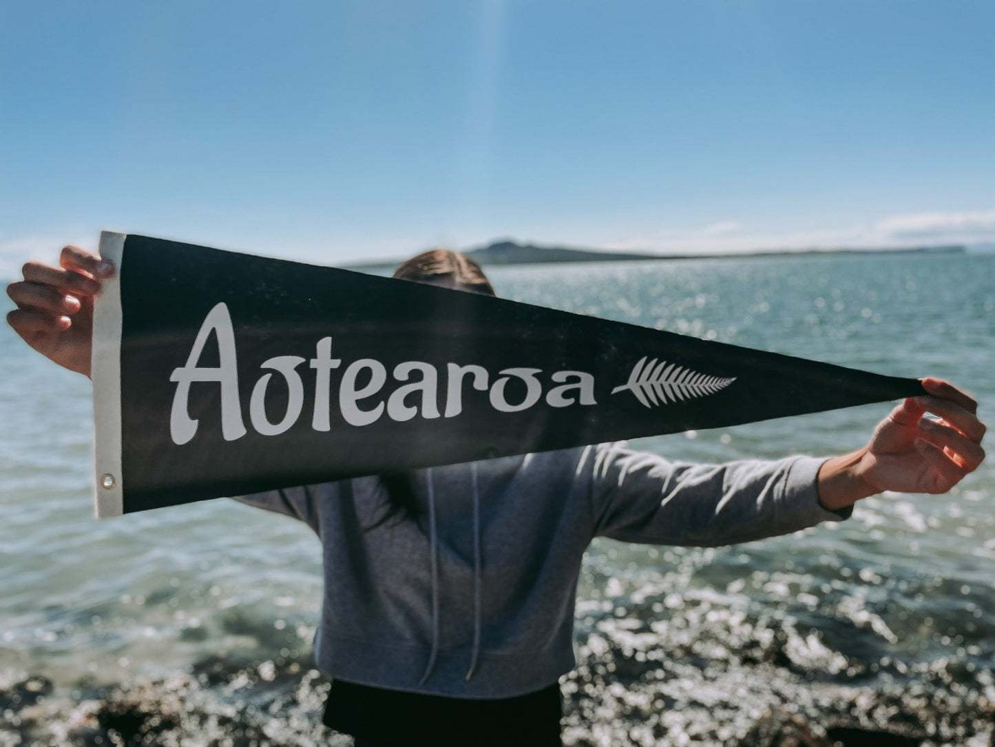 Aotearoa Pennant Maori word for New Zealand | Travel Felt Pennant Flag Banner | Vintage Style | Wall Decor