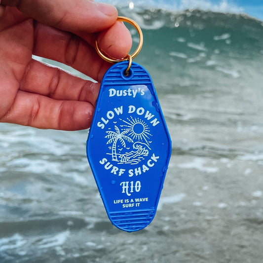 Slow Down Surf Shack Motel Keychain | life is a wave surf it
