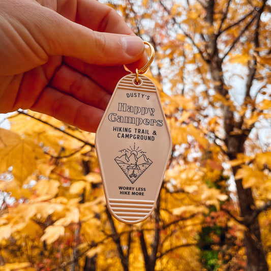 Happy Campers Motel Keychain | Worry less hike more