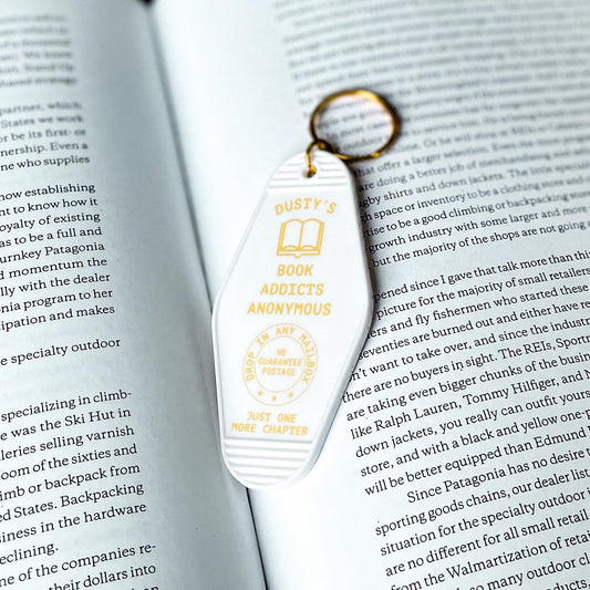 Book Addicts Anonymous Motel Keychain | Just one more chapter hotel keyring | reading gift | car keys