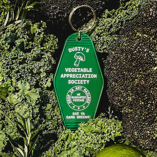 Vegetable Appreciation Society Motel Keychain | Eat your damn greens!