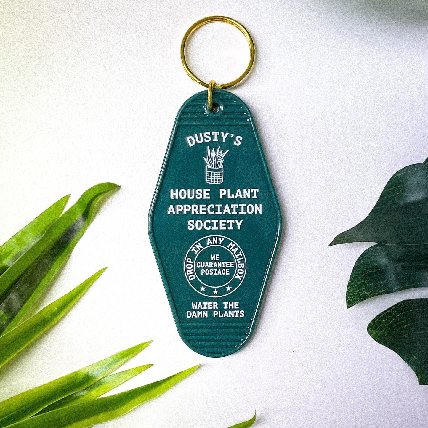 House Plant Appreciation Society Motel Keychain | Water the plants car key ring