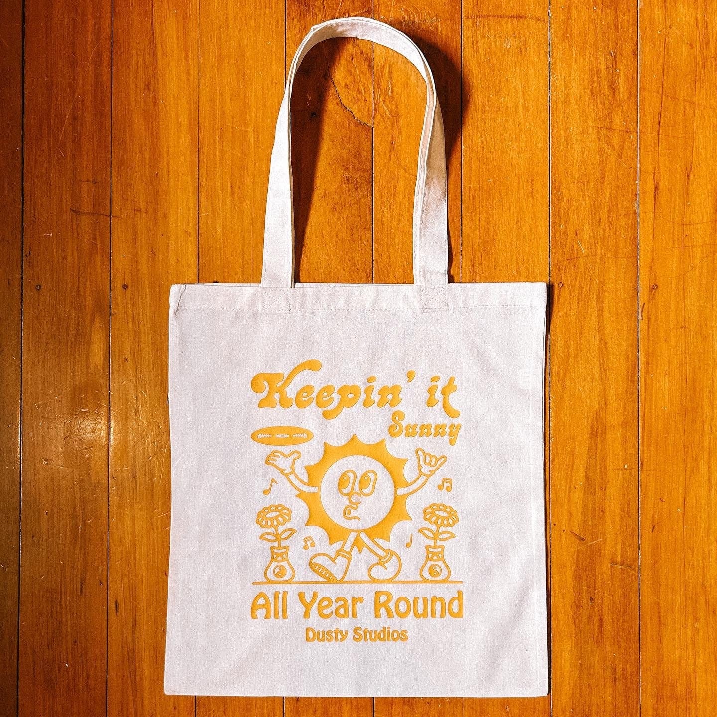 Keep it Sunny Tote Bag | positive 100% natural cotton tote bag for shopping