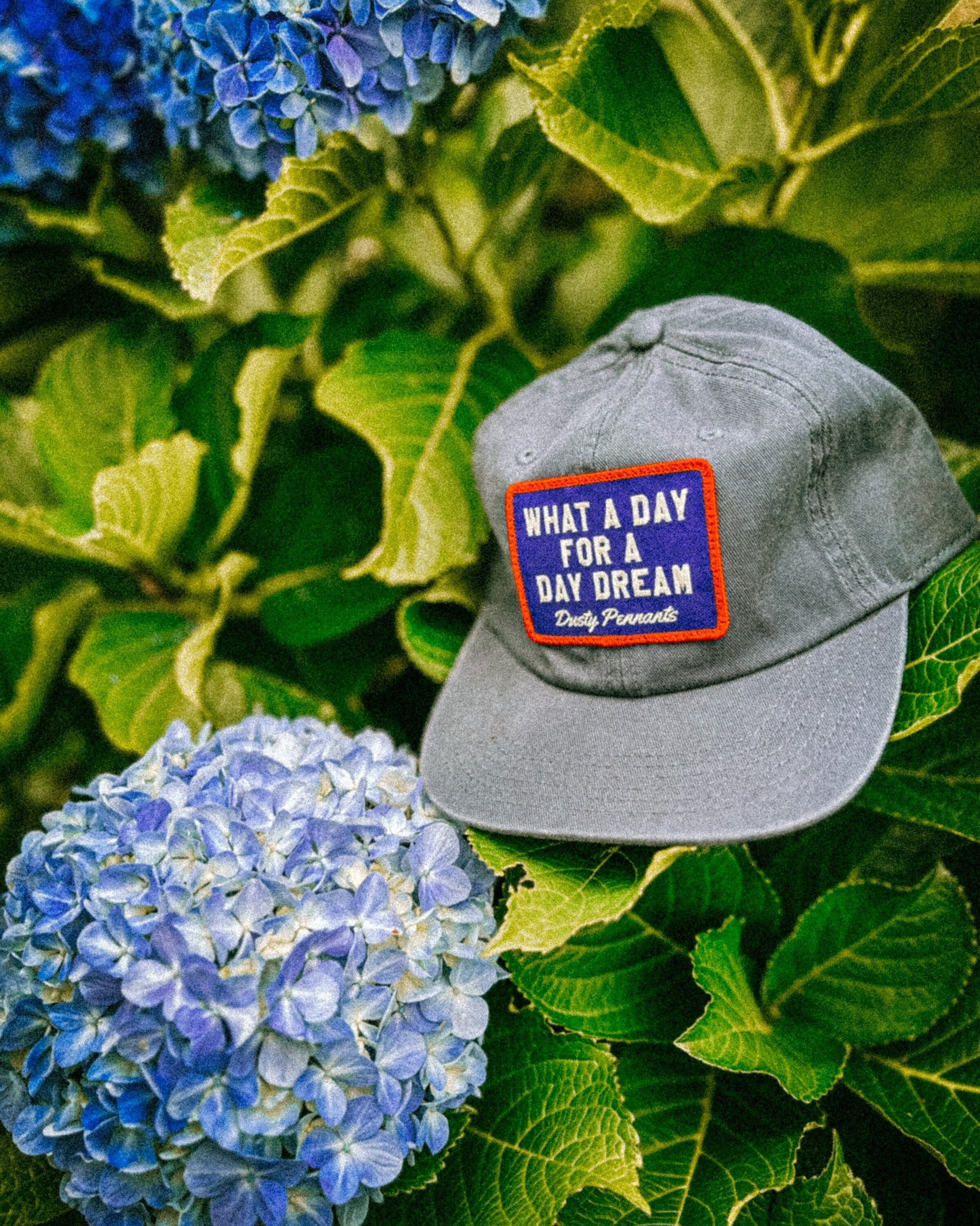 What a day for a daydream Patch Cap | faded unstructured vintage style navy baseball hat.