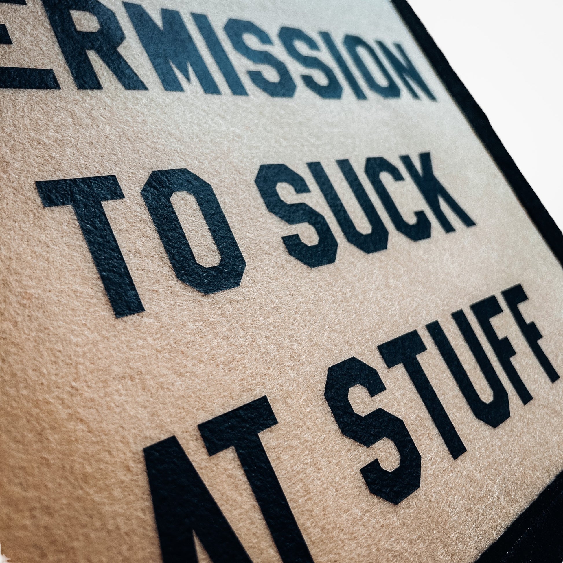Give yourself permission to suck at stuff | Felt Pennant Flag Banner | Vintage Banner | Wall Decor | Wall Hanging